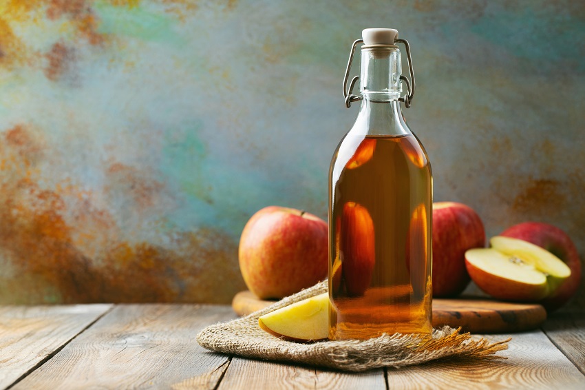 Bottle of apple organic vinegar or cider.